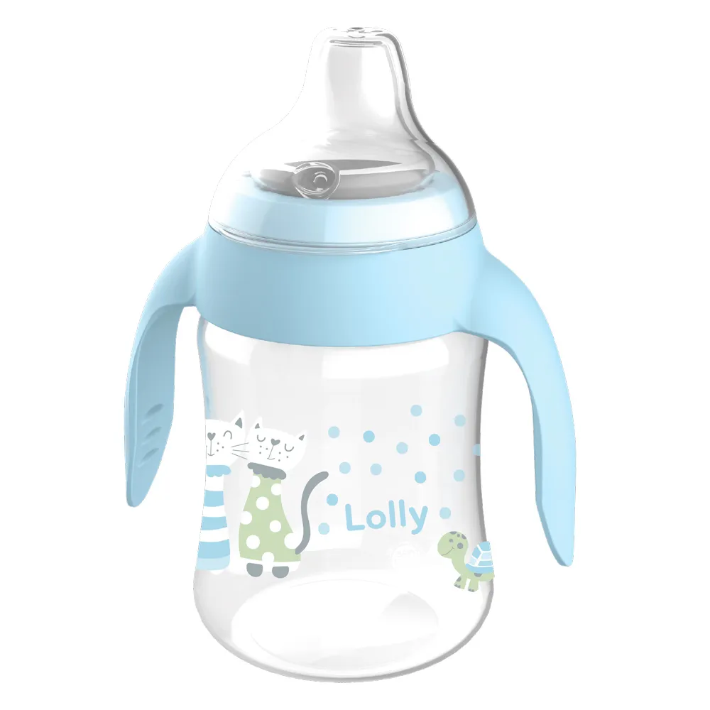 Copo Antivazamento com Alça Lolly Zoo 18+ Meses 250ml Azul Ref 7104-01