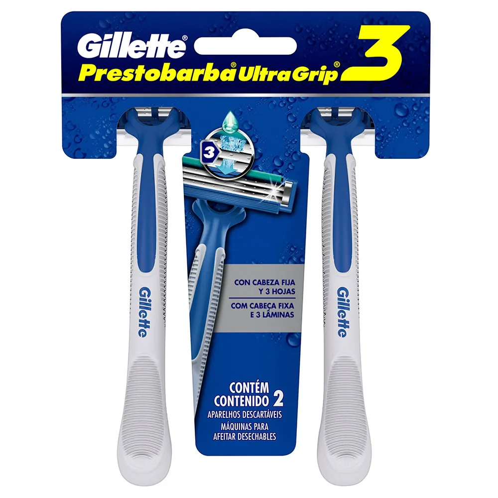 Aparelho de Barbear Descartável Gillette Prestobarba UltraGrip 3 c/2 Unidades