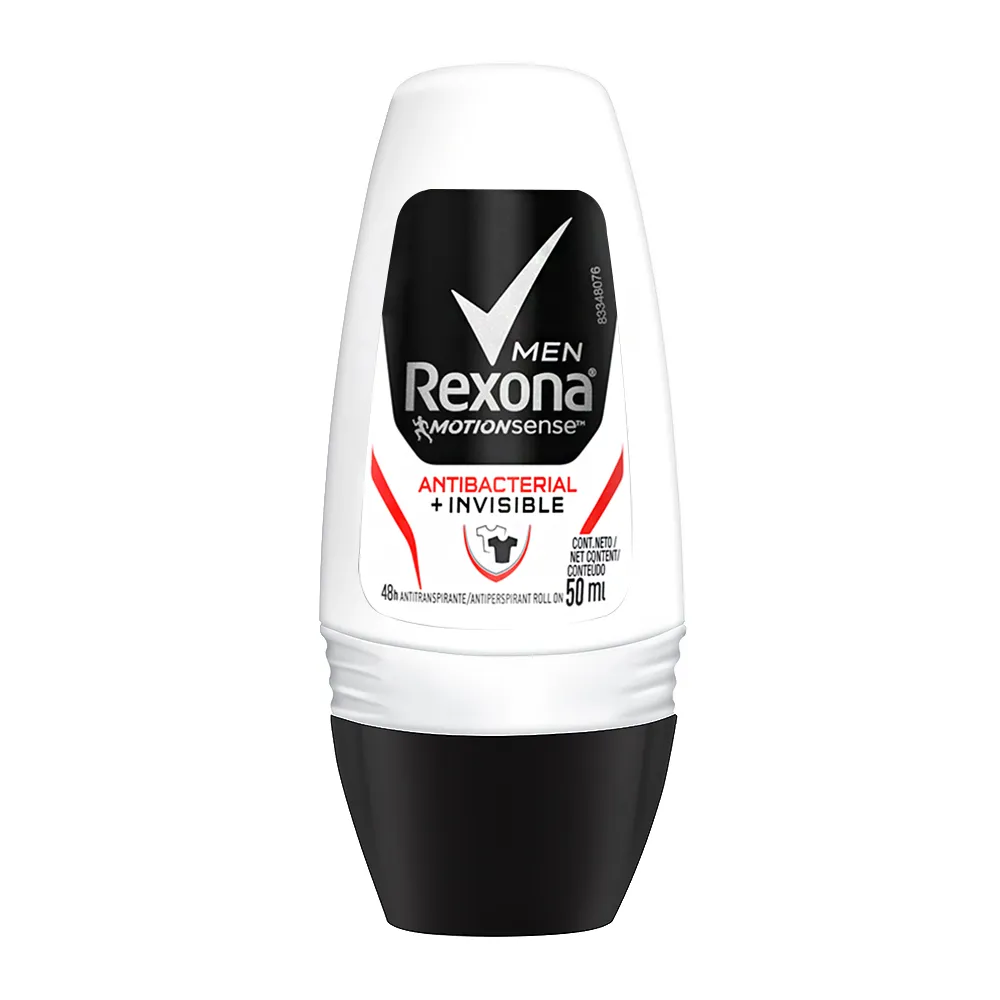 Desodorante Antitranspirante Rexona Men Antibacterial + Invisible Roll-on com 50ml