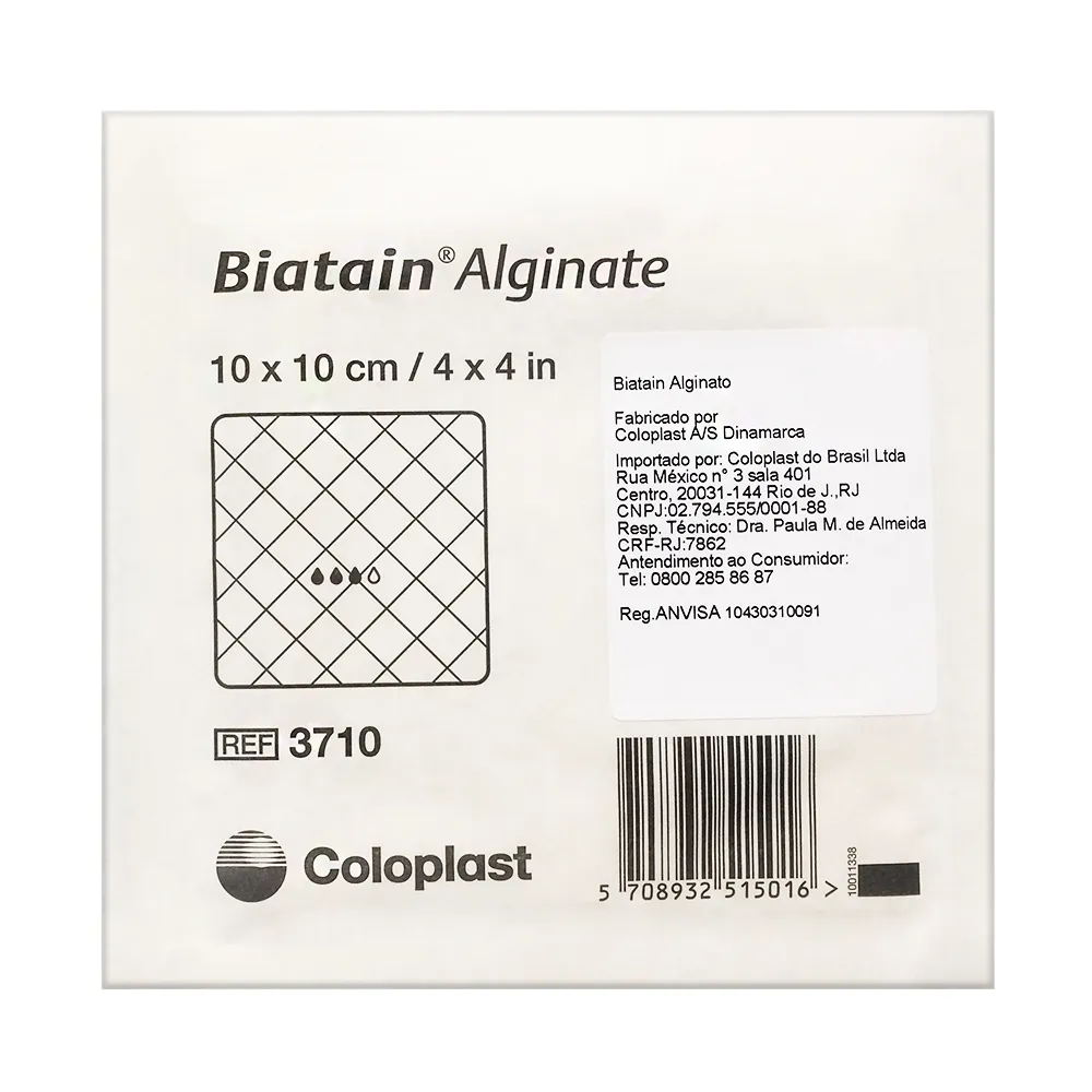 Curativo Biatain Alginato 10cm x 10cm com 1 Unidade