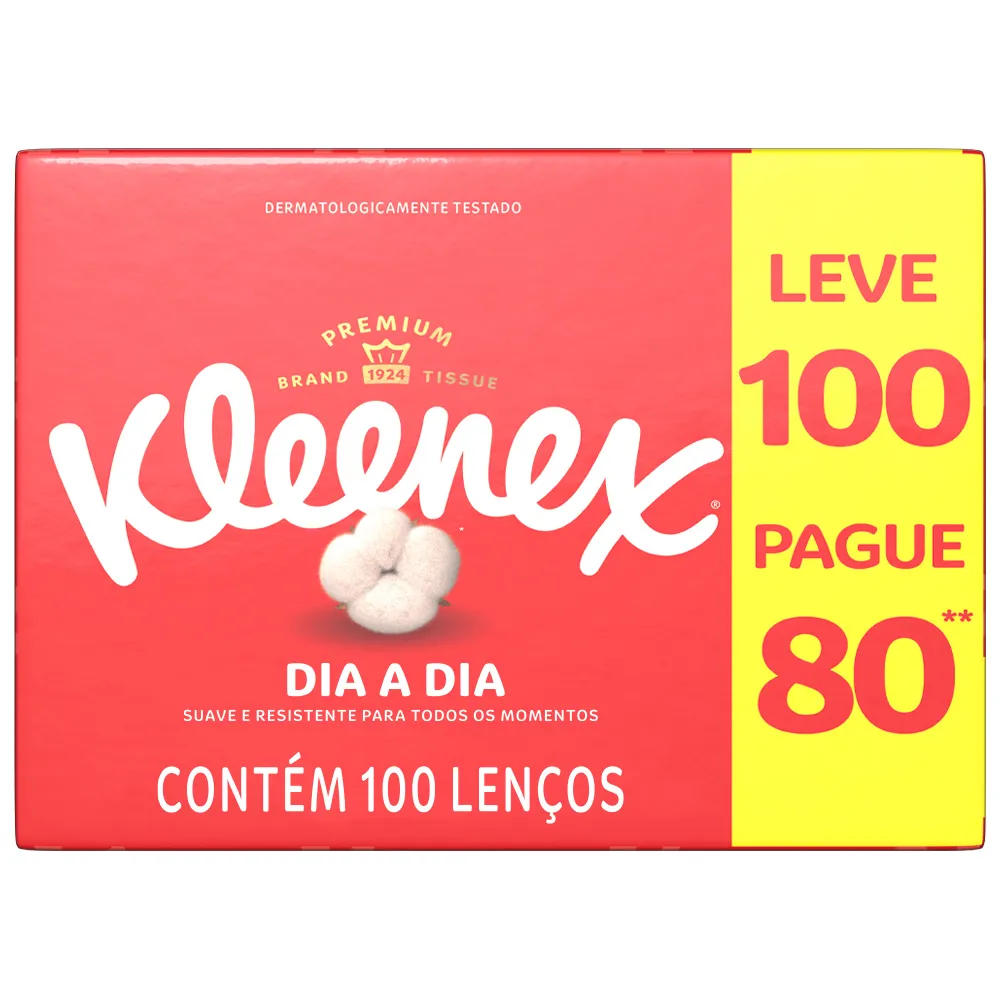 Lenço de Papel Kleenex Leve 100 Pague 80