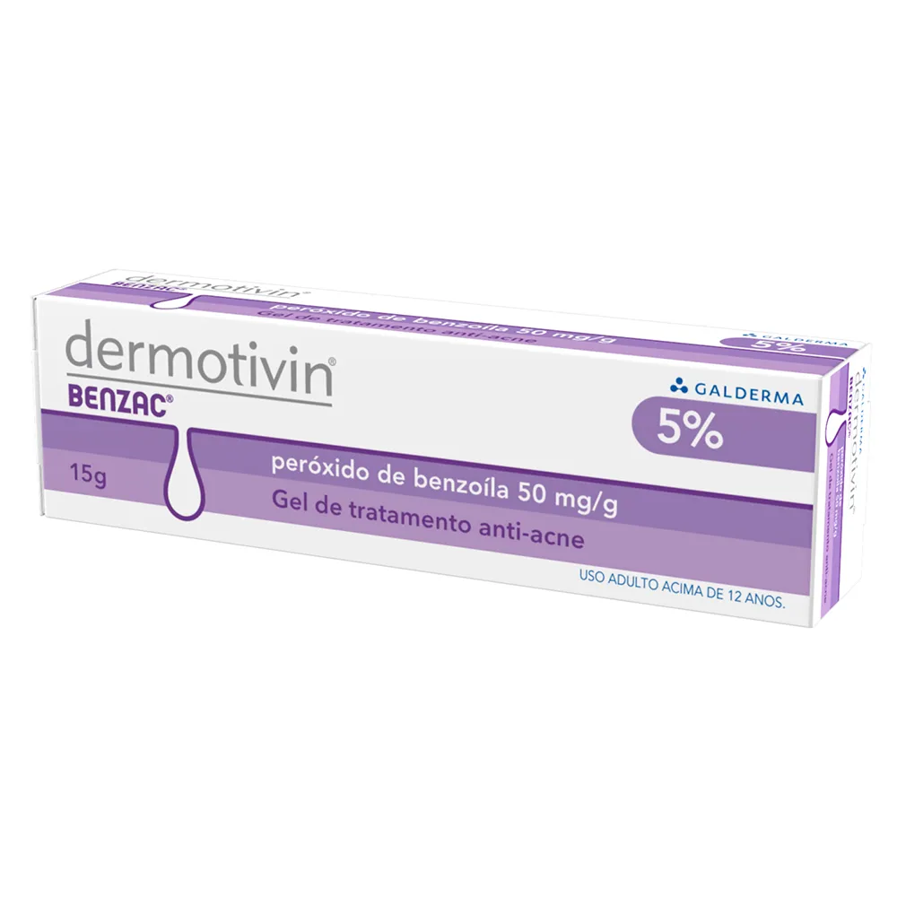 Dermotivin Benzac Gel Tratamento 5% Para Pele Acneíca 15g