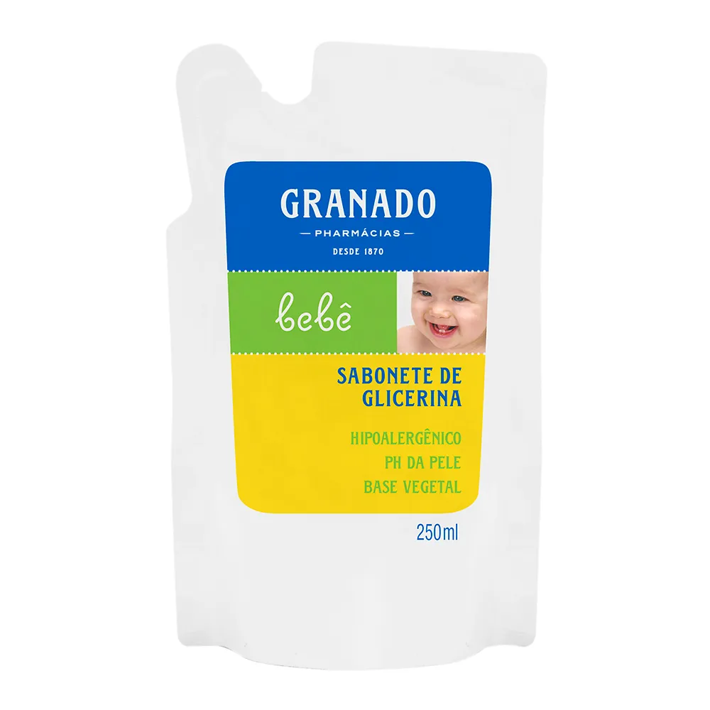 Sabonete Líquido Infantil Glicerina Granado Bebê Refil com 250ml