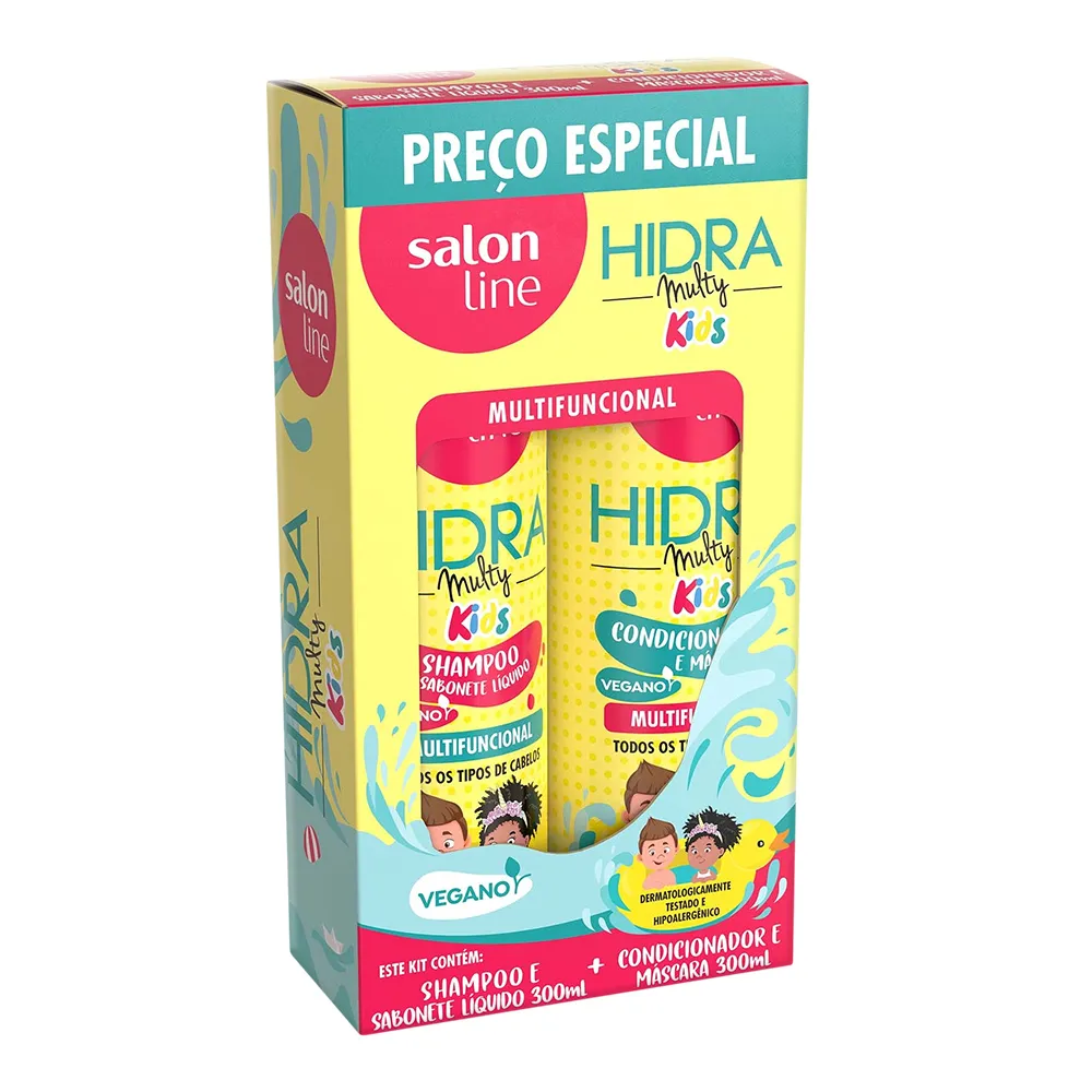 Shampoo + Condicionador Salon Line Hidra Multy Kids 300ml cada Preço Especial