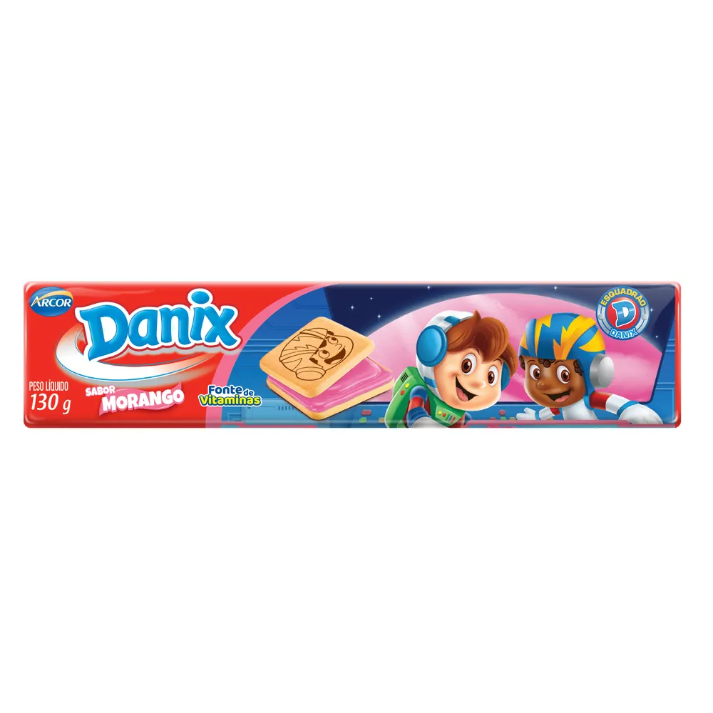 Biscoito Recheado Danix Sabor Morango com 130g