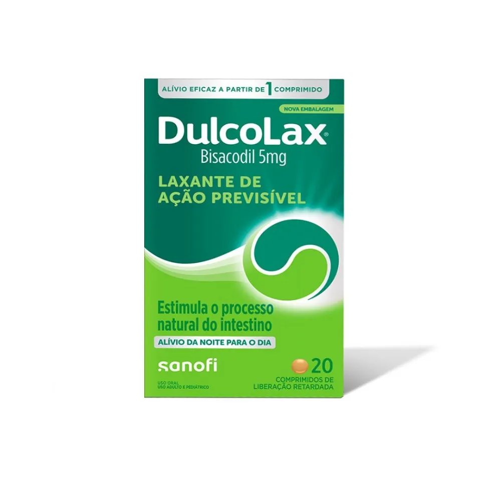 Dulcolax 5mg Laxante com 20 Drágeas - Drogaria Araujo