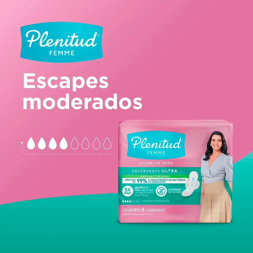 Absorvente Noturno Plenitud Femme com 8 Unidades