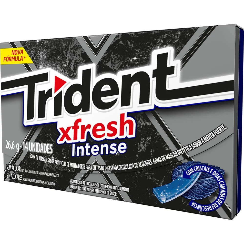 Chiclete Trident XFresh Intense Sem Açúcar com 14 Unidades