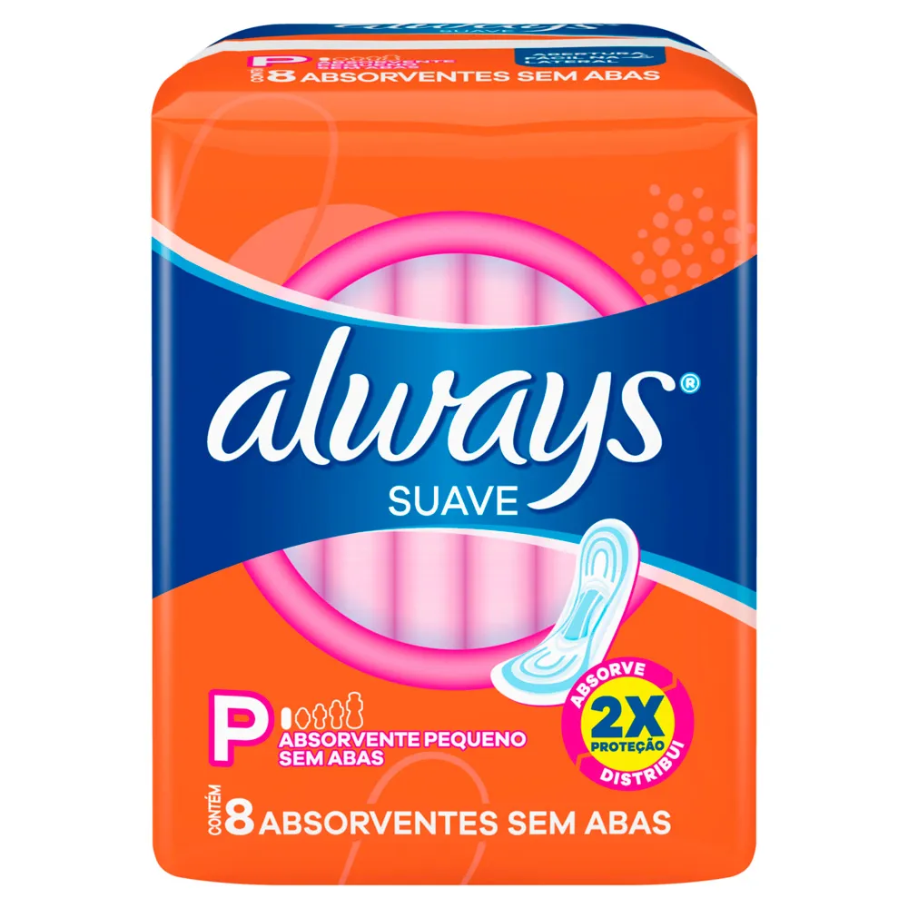 Absorvente Always Suave Tamanho P Sem Abas 8 Unidades_3