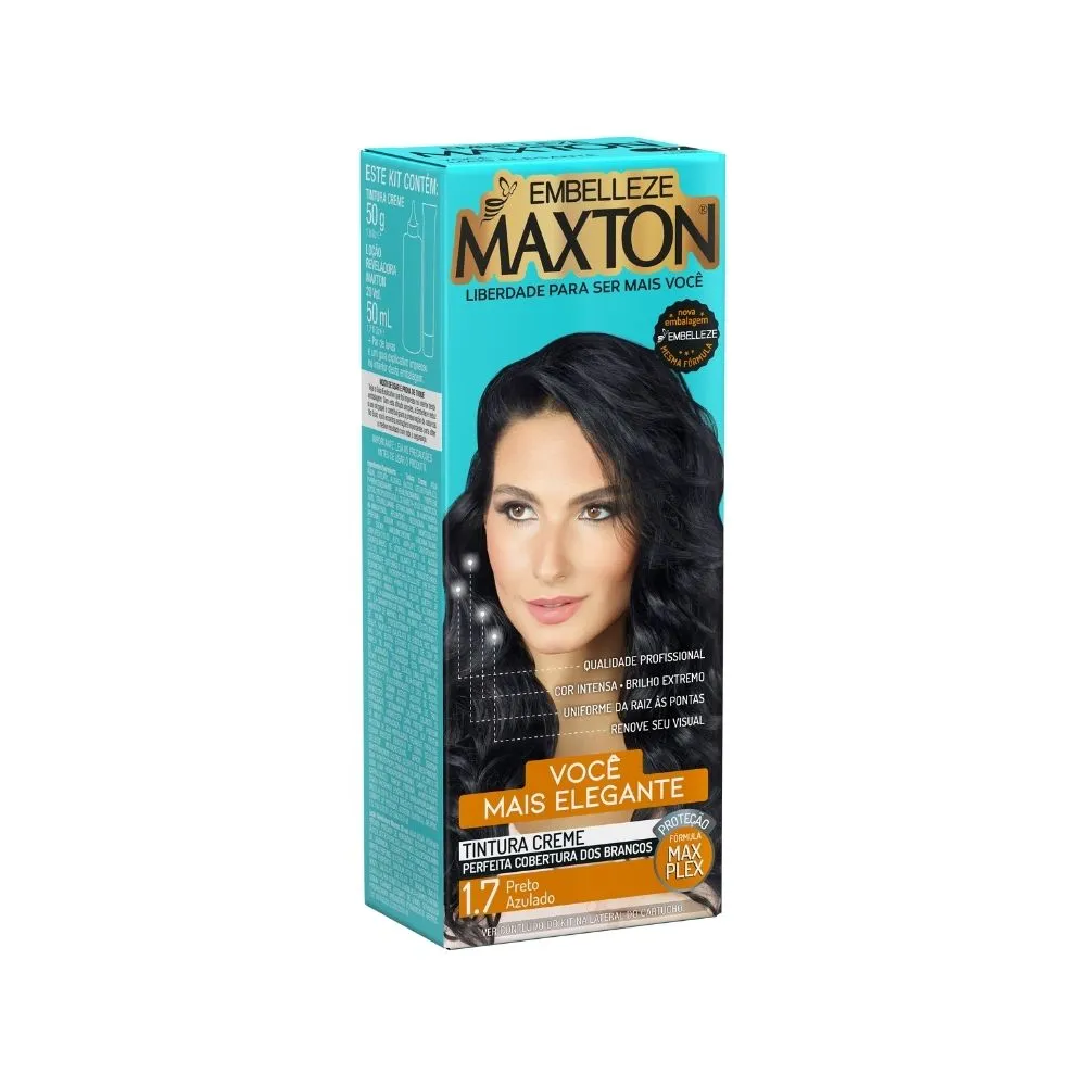 Tintura Creme Maxton Preto Azulado 1.7