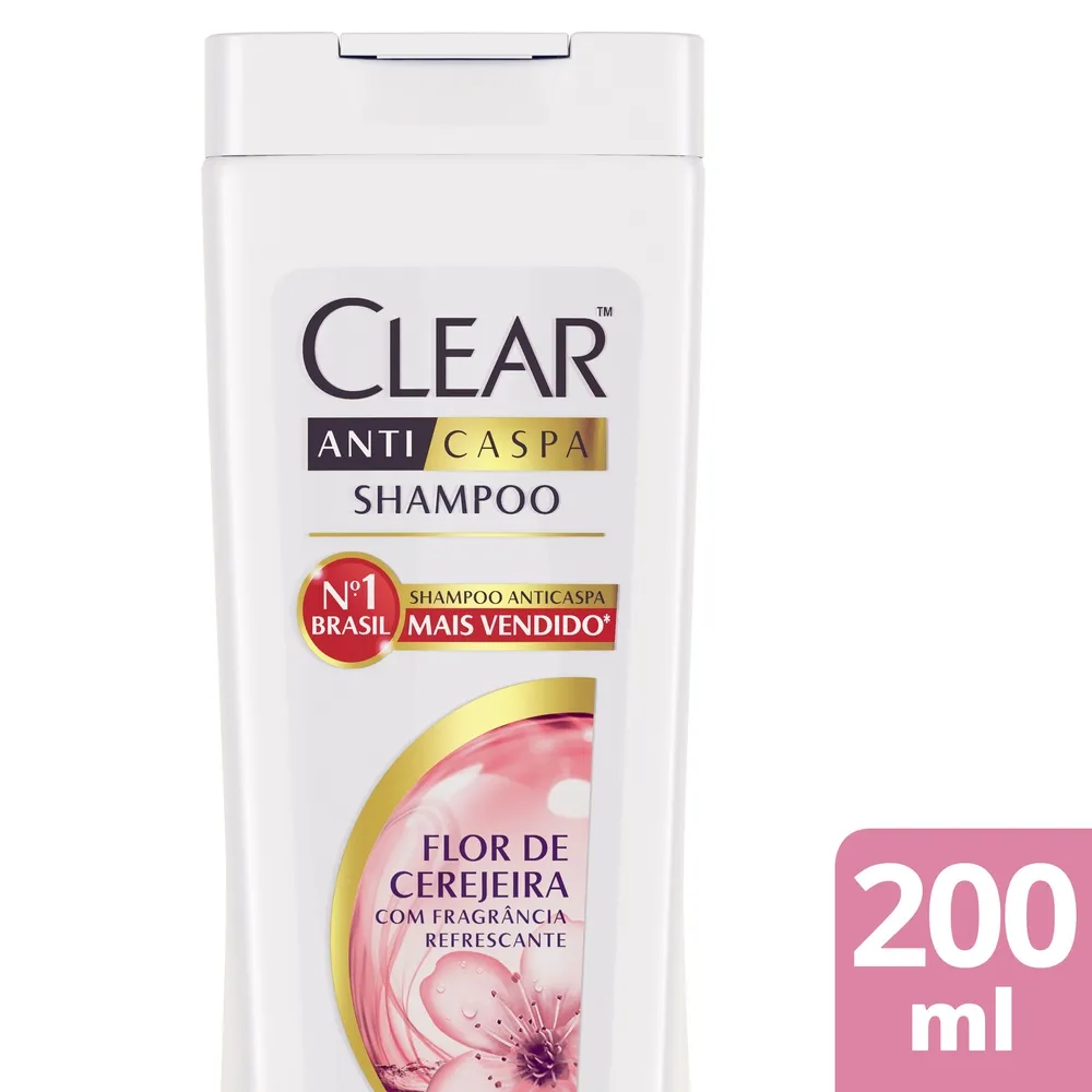 Kit 3 Shampoo Anticaspa Clear Women Flor de Cerejeira 200ml