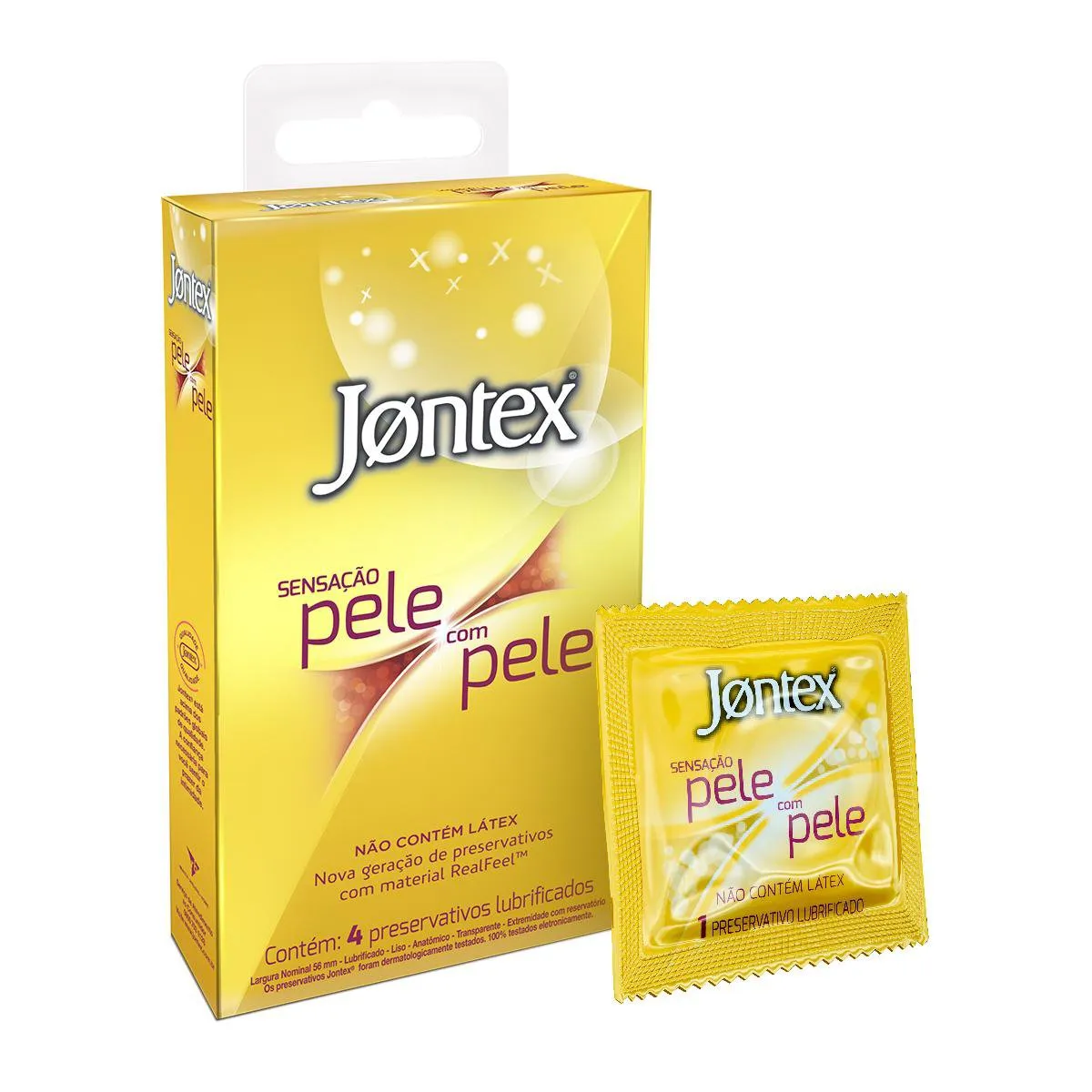 Preservativo Jontex Sensação Pele com Pele 4 Unidades