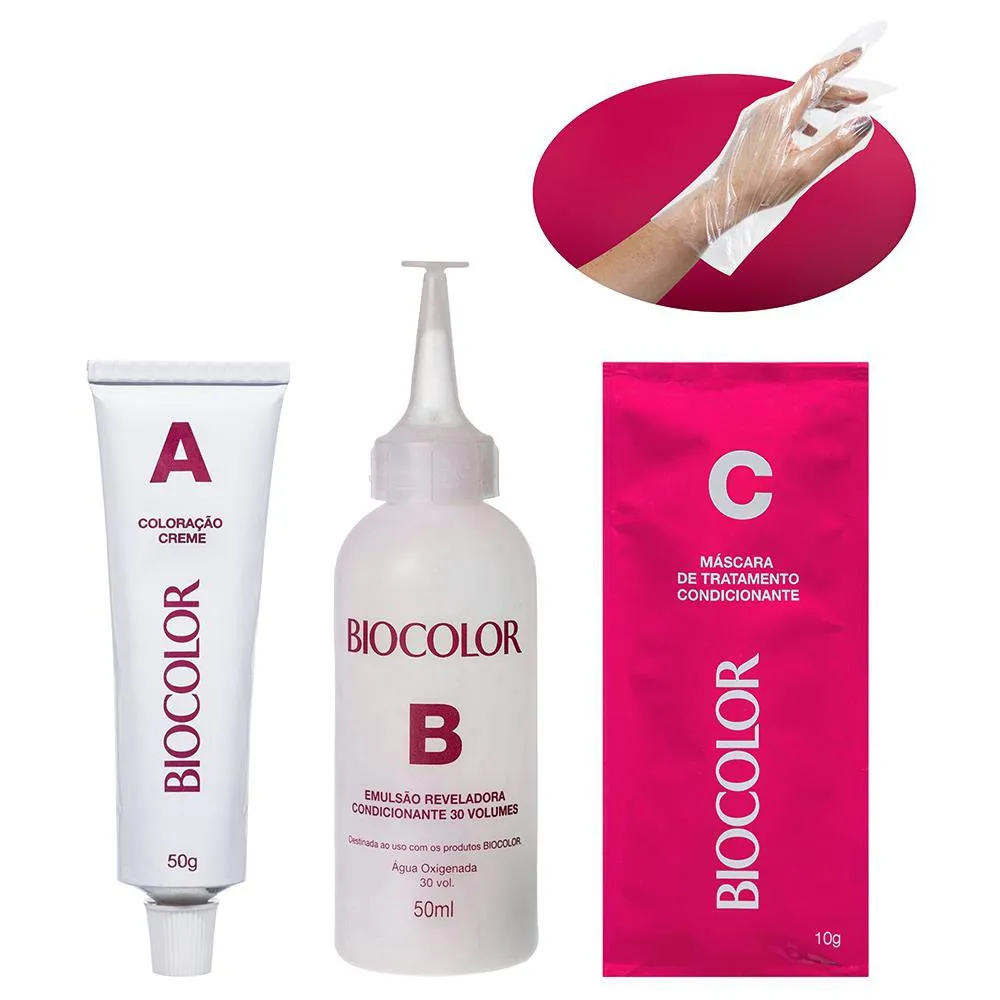 Tinta de Cabelo Biocolor Mini Kit Louro Claro Radiante 8.0-3