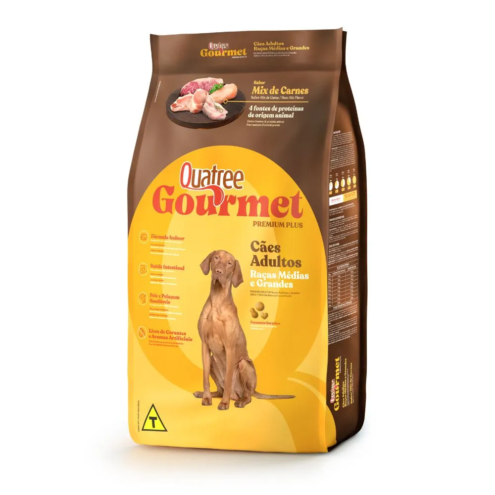 Ração para Cães Quatree Gourmet Livre de Corantes 15Kg