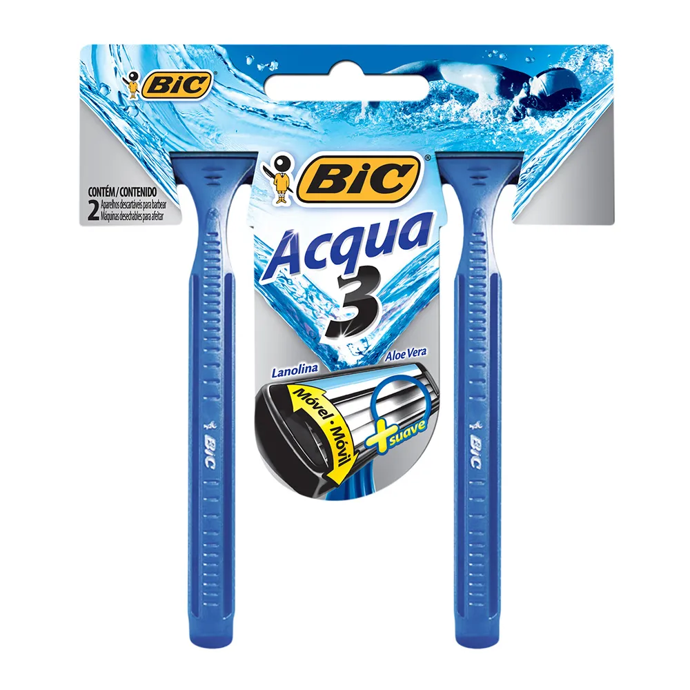 Aparelho de Barbear Bic Acqua3 2 Unidades