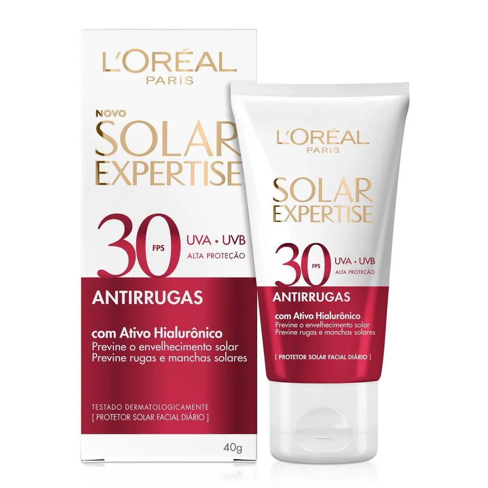 Protetor Solar Facial L'Oréal Solar Expertise Antirrugas FPS 30 Creme 40g