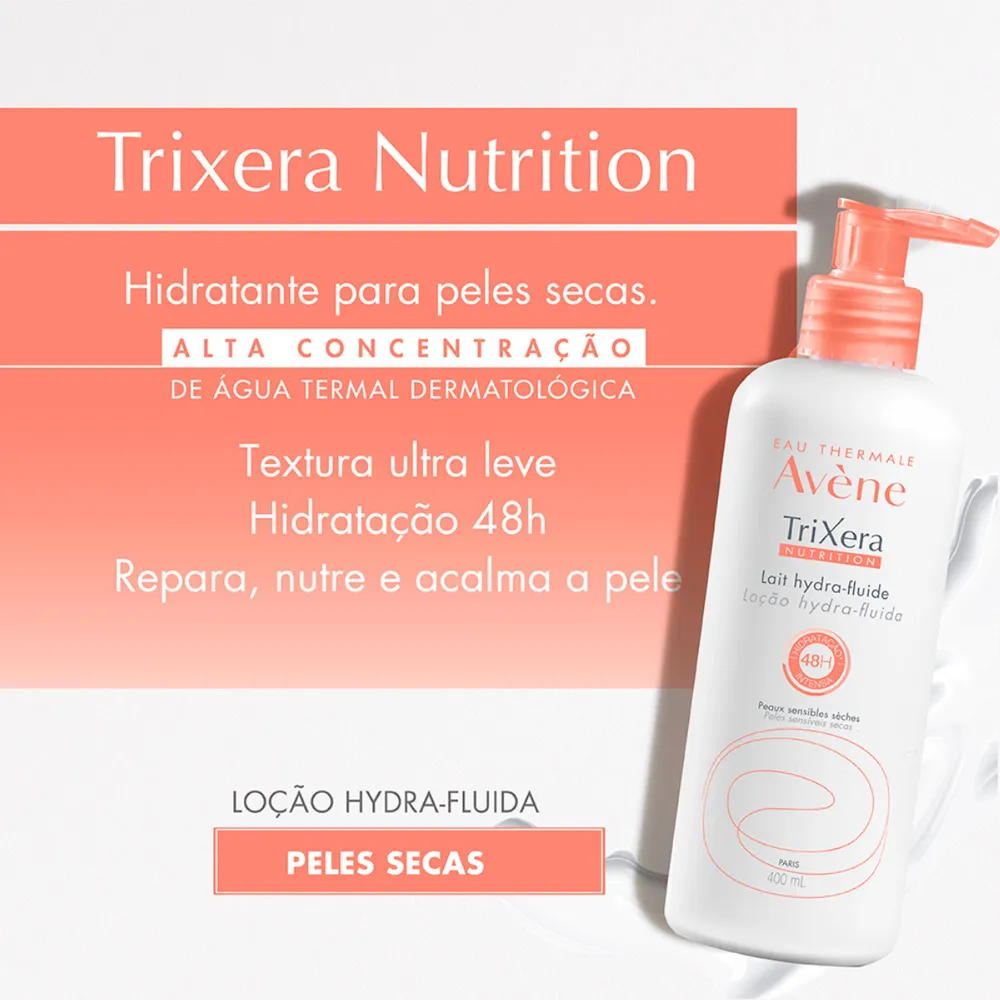 Trixera Nutrition Avène Loção Hydra-fluida 400ml - Drogaria Araujo