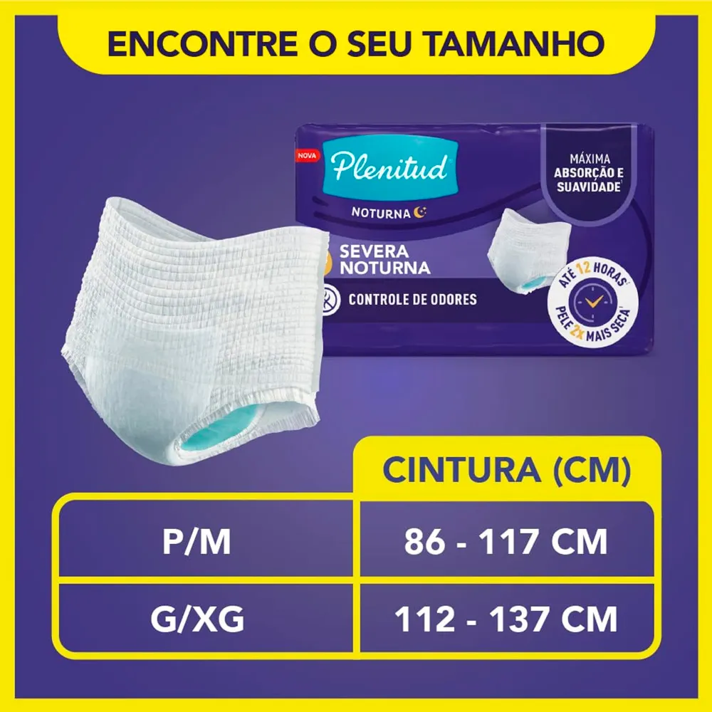 Roupa Íntima Plenitud Premium Comfort Unissex Tamanho P/M 14 Unidades Verso