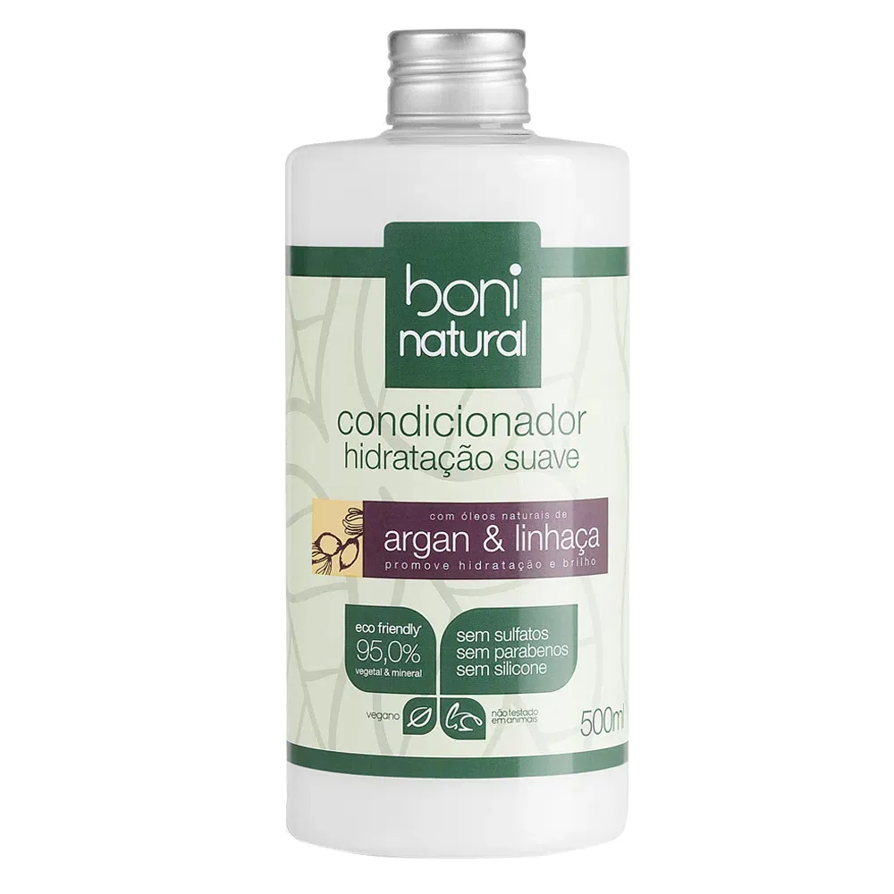 Condicionador Hidratação Suave Boni Natural Argan & Linhaça 500ml