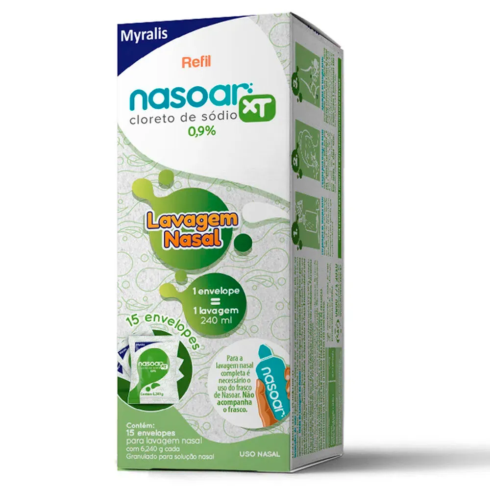 Nasoar XT 0,9% Solução para Lavagem Nasal Refil com 15 Envelopes