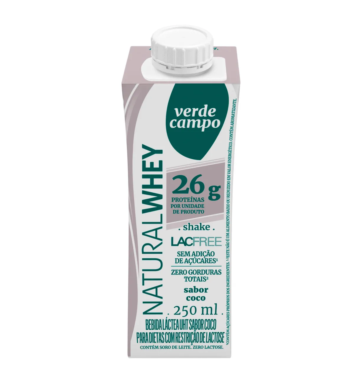 Bebida Láctea UHT Natural Whey Shake Lacfree Verde Campo Sabor Coco 250ml