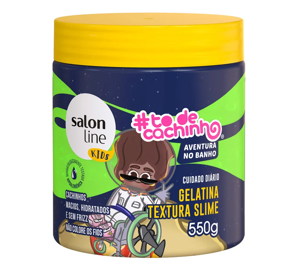 Gelatina Salon Line Kids To de Cachinho Aventura no Banho Textura Slime 550g