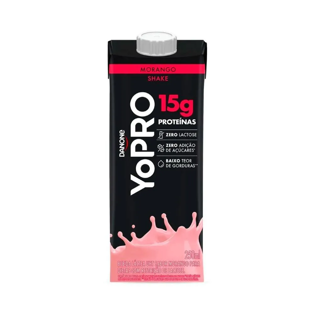 YoPRO Bebida Láctea UHT Morango 15g de proteínas 250ml