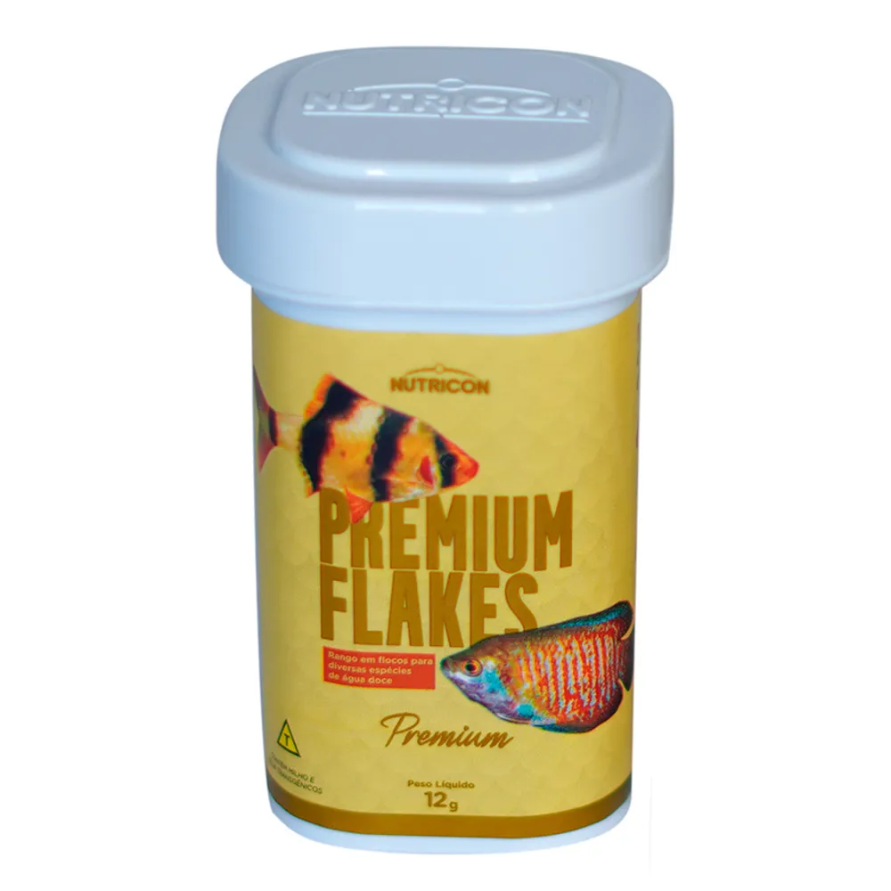 Ração para Peixes Nutricon Premium Flakes 12g