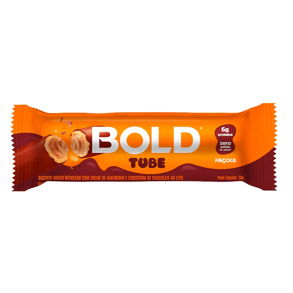 Barra de Proteína Bold Tube Paçoca 30g