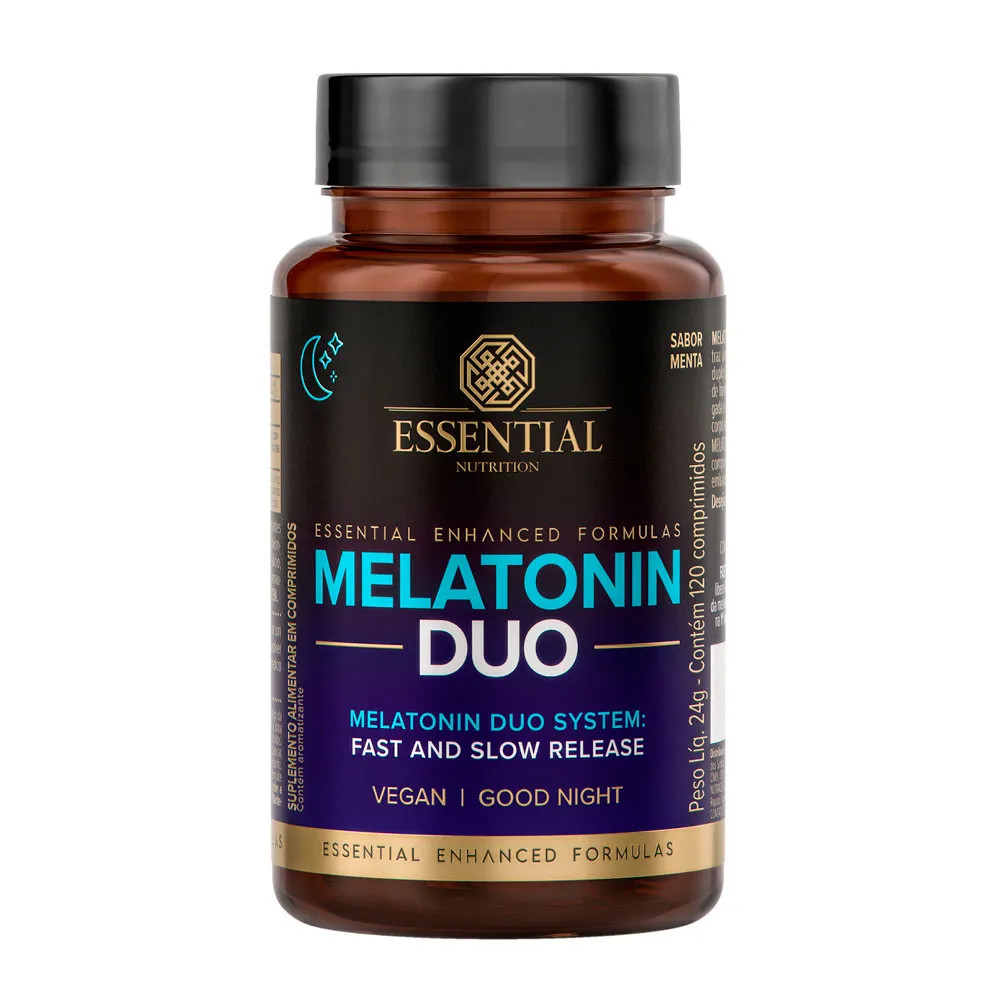 Melatonin Duo Essential Nutrition Sabor Menta com 120 Comprimidos