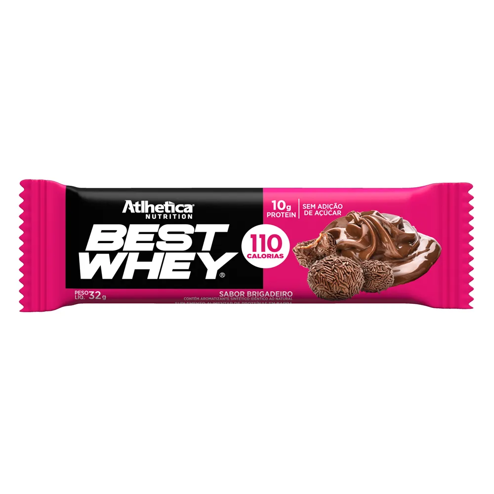 Barra de Proteína Best Whey Atlhetica Nutrition Sabor Brigadeiro com 10g de Proteína Zero Açúcar 50g