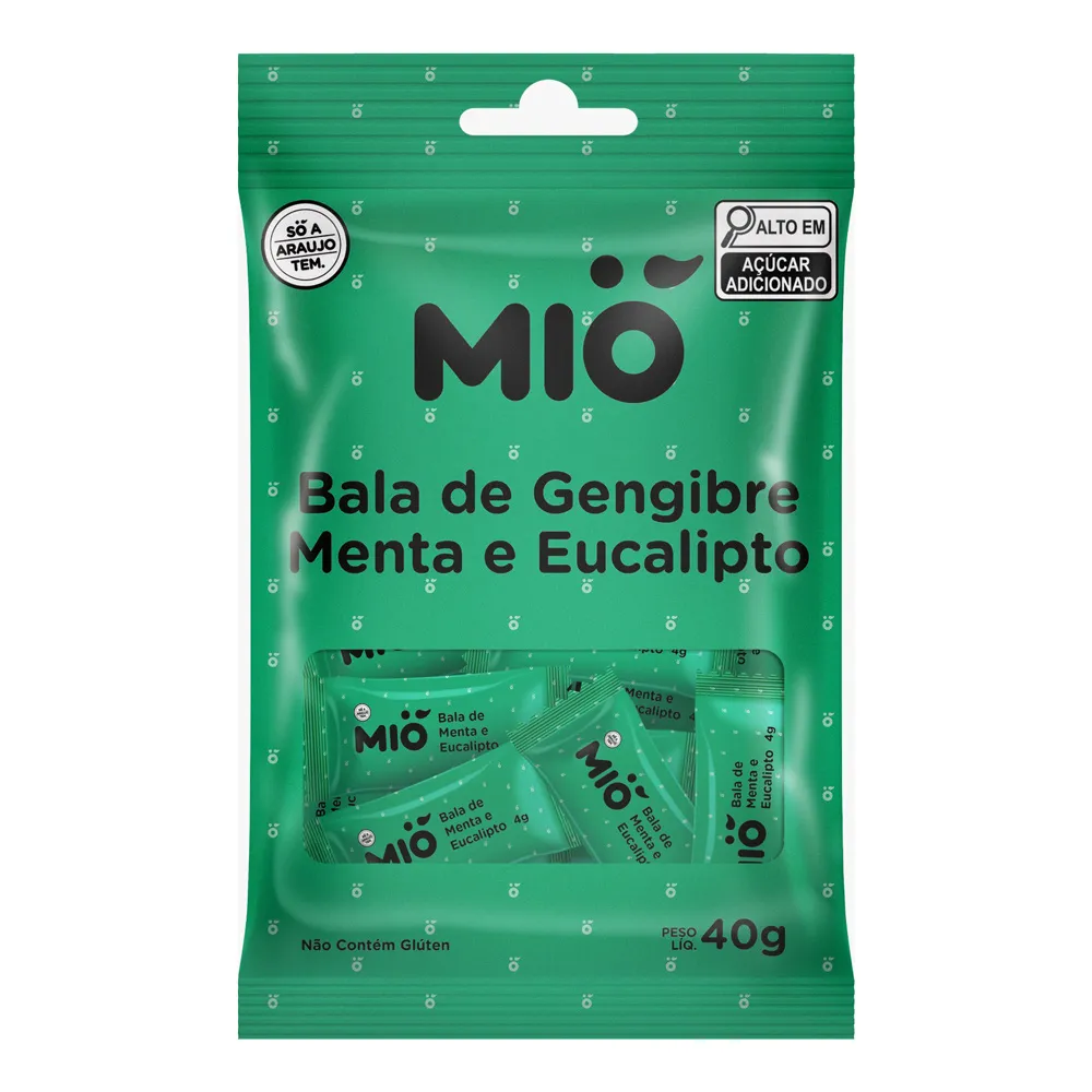 Bala de Gengibre Menta e Eucalipto Mió 40g