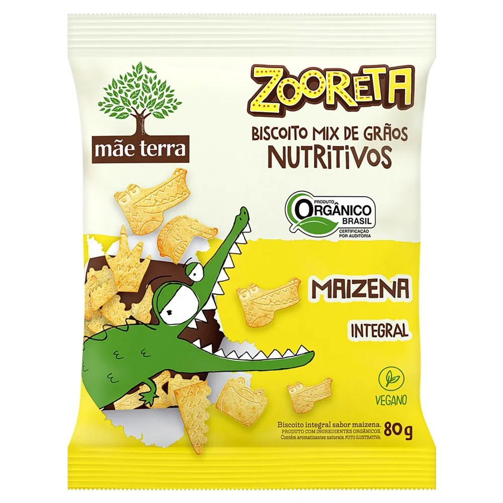 Biscoito Vegano Integral Mãe Terra Zooreta Maizena 80g