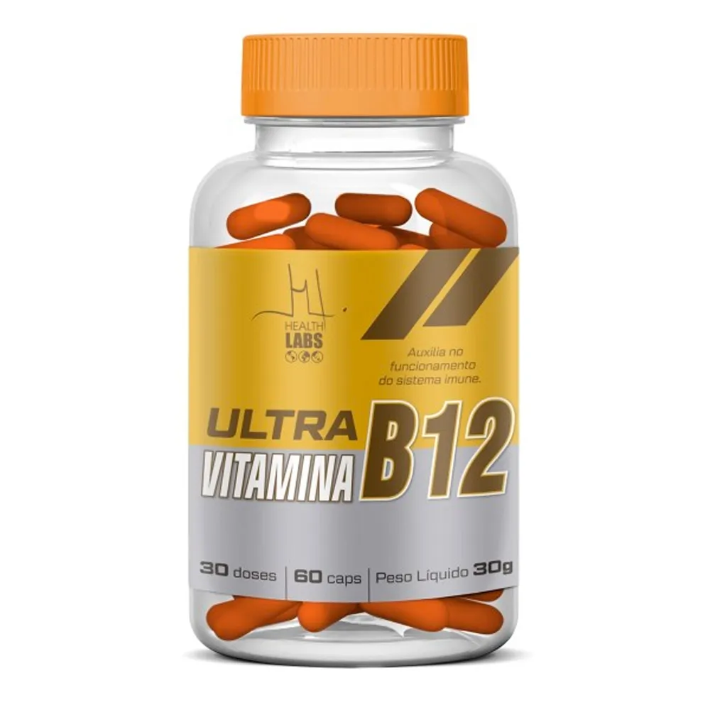 Ultra Vitamina B12 Health Labs com 60 Cápsulas
