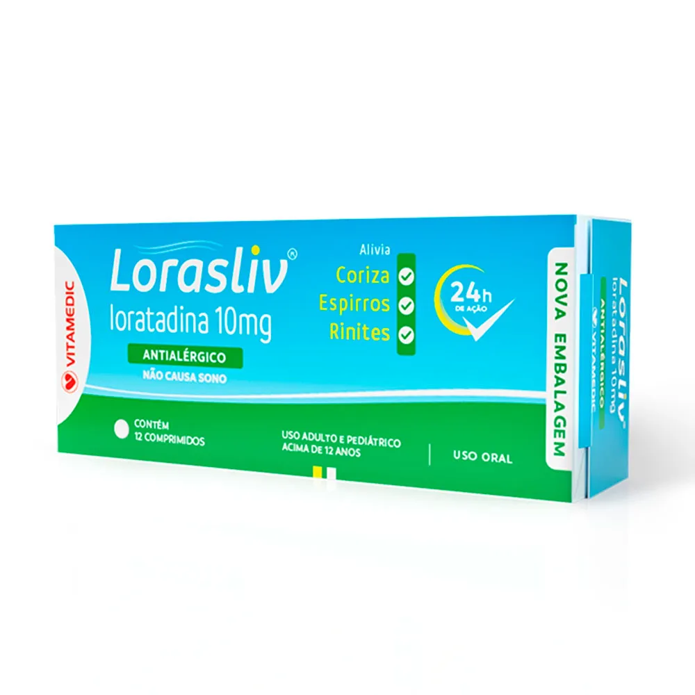 Lorasliv 10mg com 12 Comprimidos