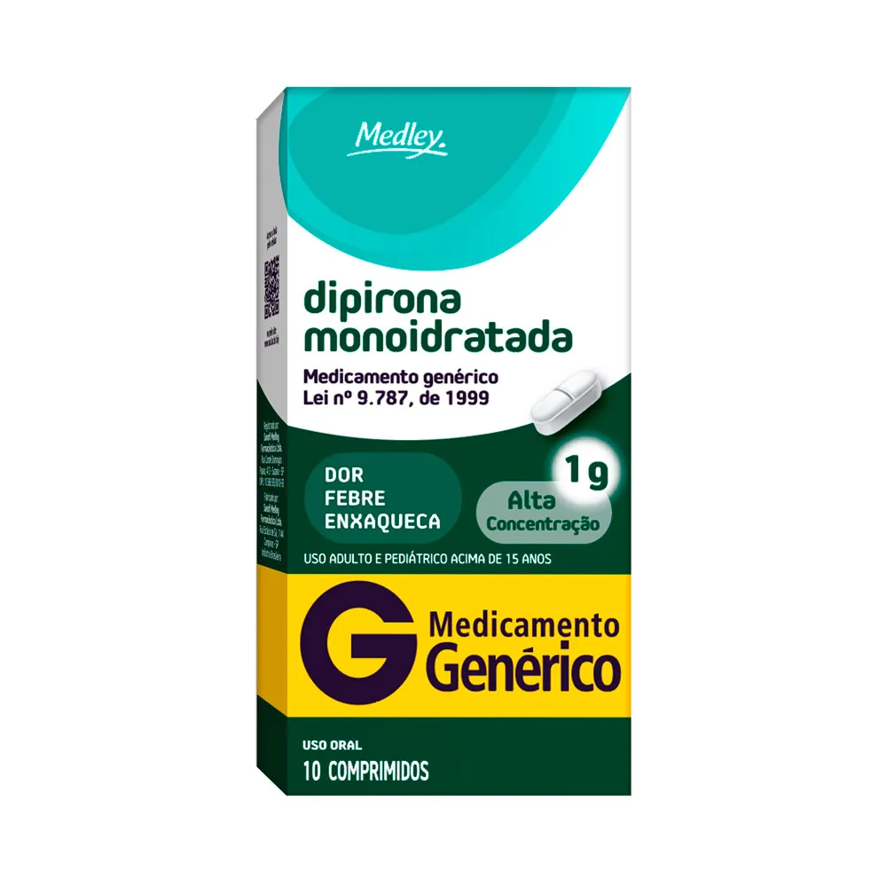 Dipirona 1g Medley Genérico com 10 Comprimidos