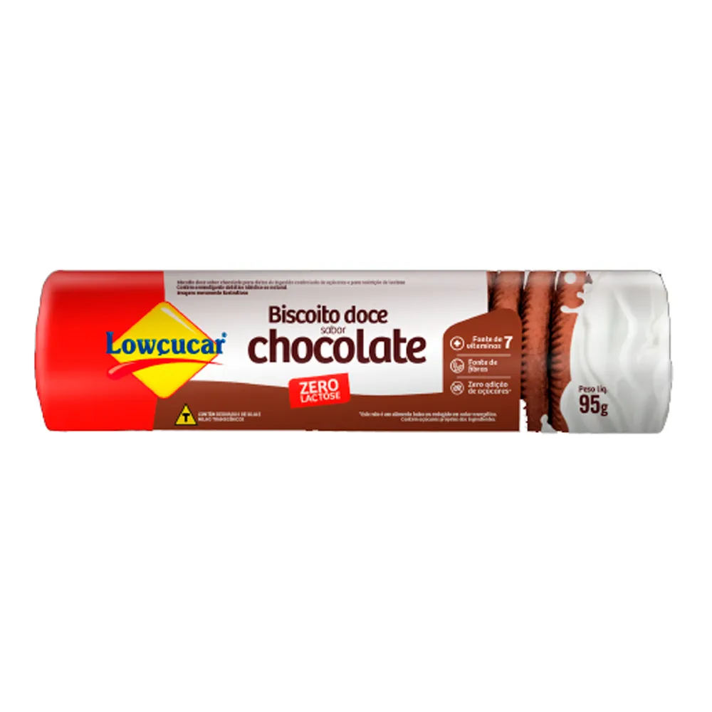 Biscoito Lowçucar Sabor Chocolate Zero Lactose 95g