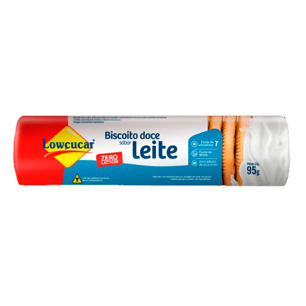 Biscoito Lowçucar Sabor Leite Zero Lactose 95g