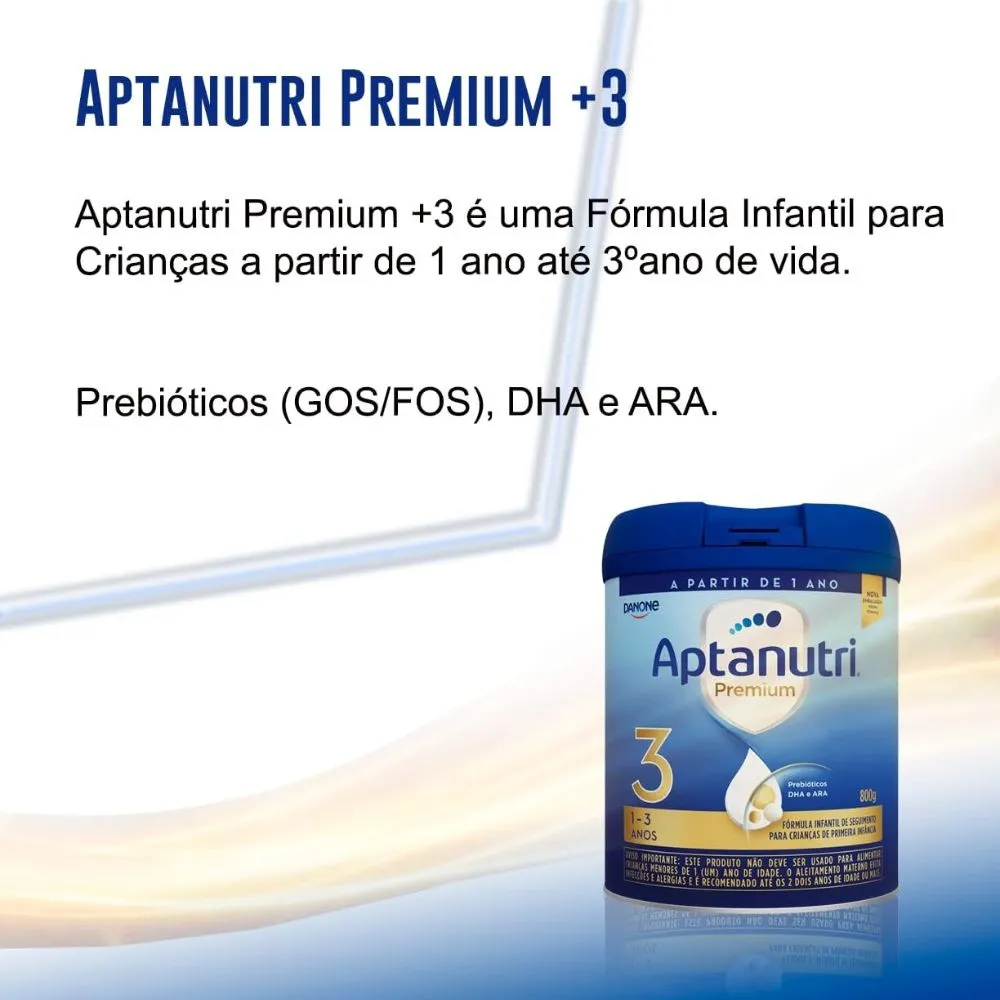 Fórmula Infantil Aptanutri Premium 3 800g cada Ganhe 30% de Desconto na Segunda Lata