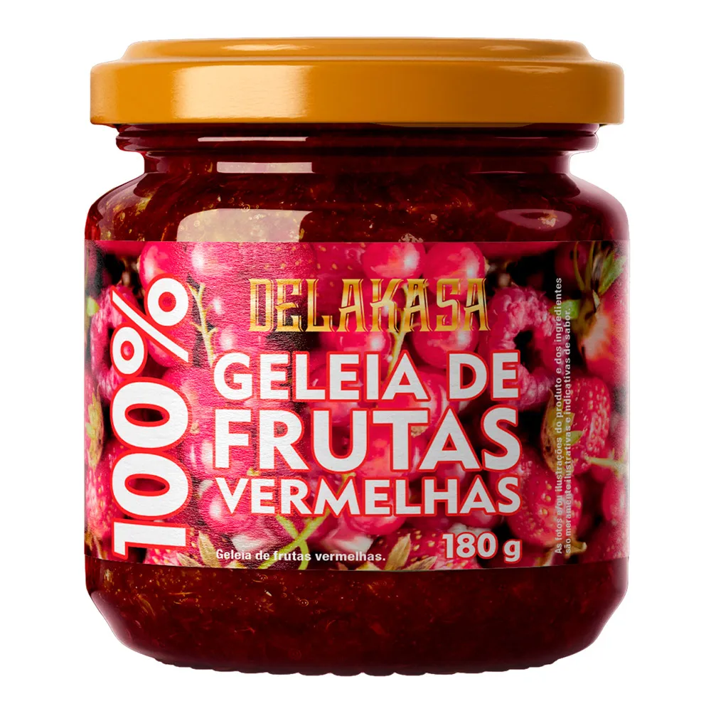 Geléia Delakasa 100% Frutas Vermelhas 180g