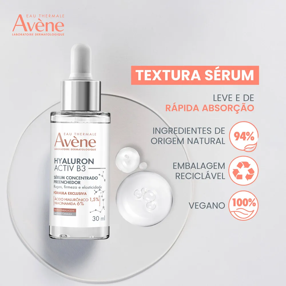 Hyaluron Activ B3 Avène Sérum 30ml - Drogaria Araujo