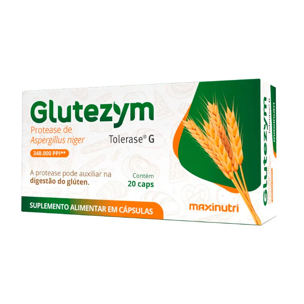 Suplemento Alimentar Glutezym Maxinutri Tolerase G com 20 Cápsulas