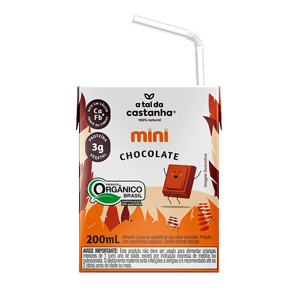 Bebida Vegetal A Tal Da Castanha Mini Sabor Chocolate 200ml