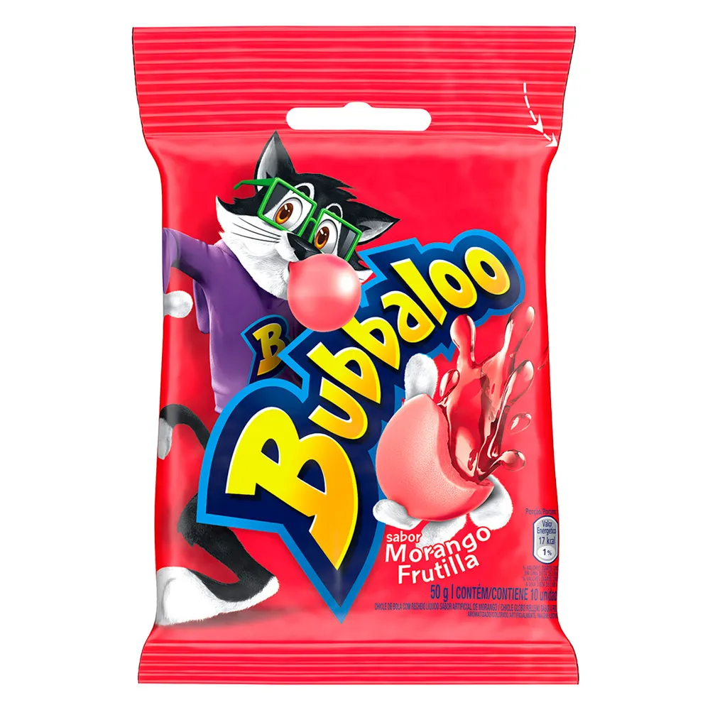 Chiclete Bubbaloo Morango 10 Unidades