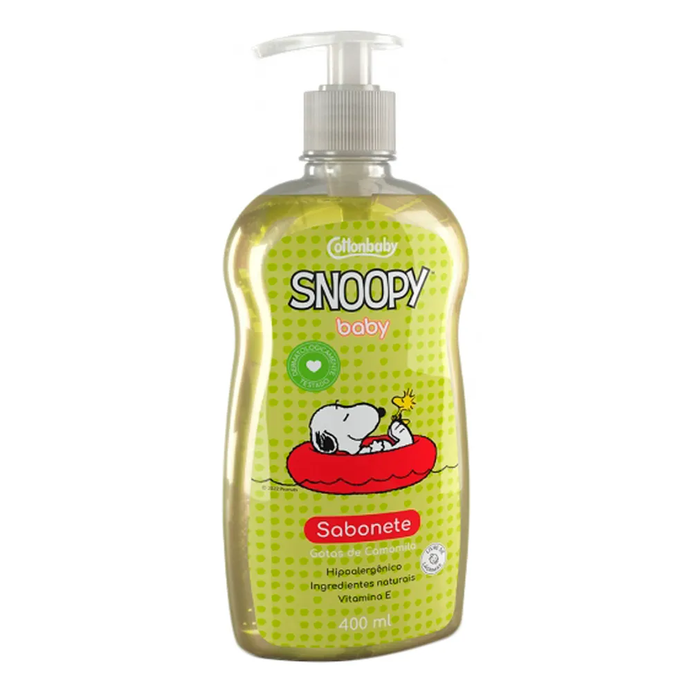 Sabonete Cottonbaby Snoopy Baby Gotas de Camomila 400ml Frasco