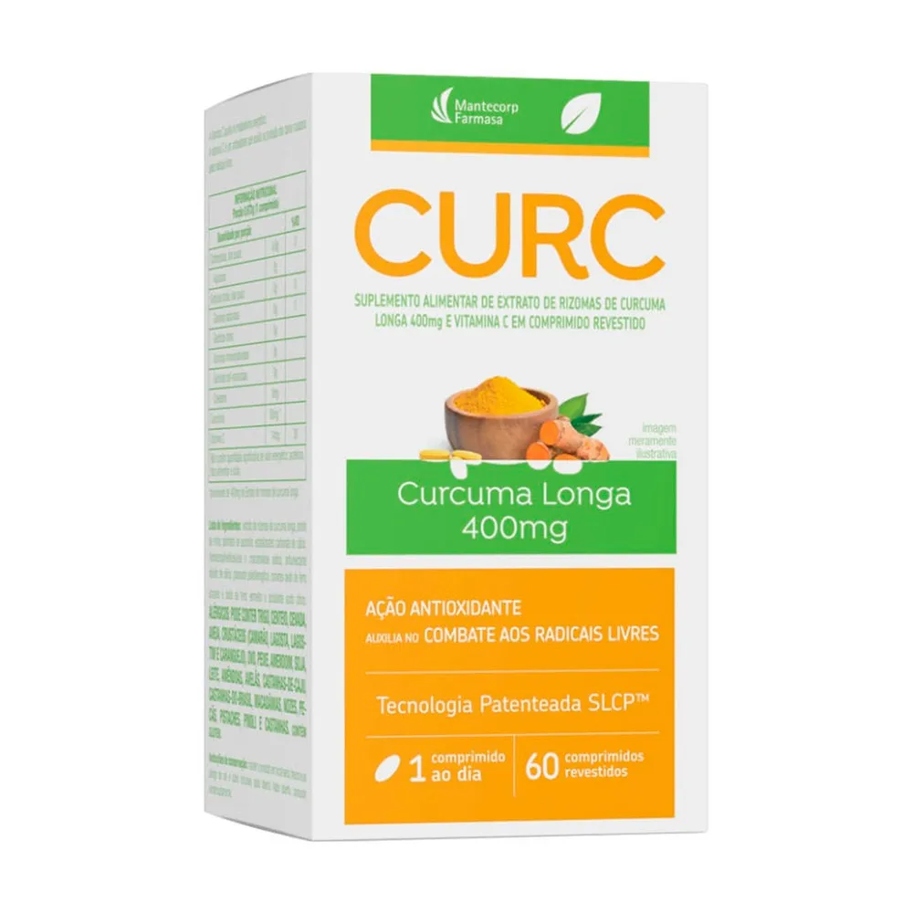 CURC Curcuma Longa 400mg com 60 Comprimidos Revestidos