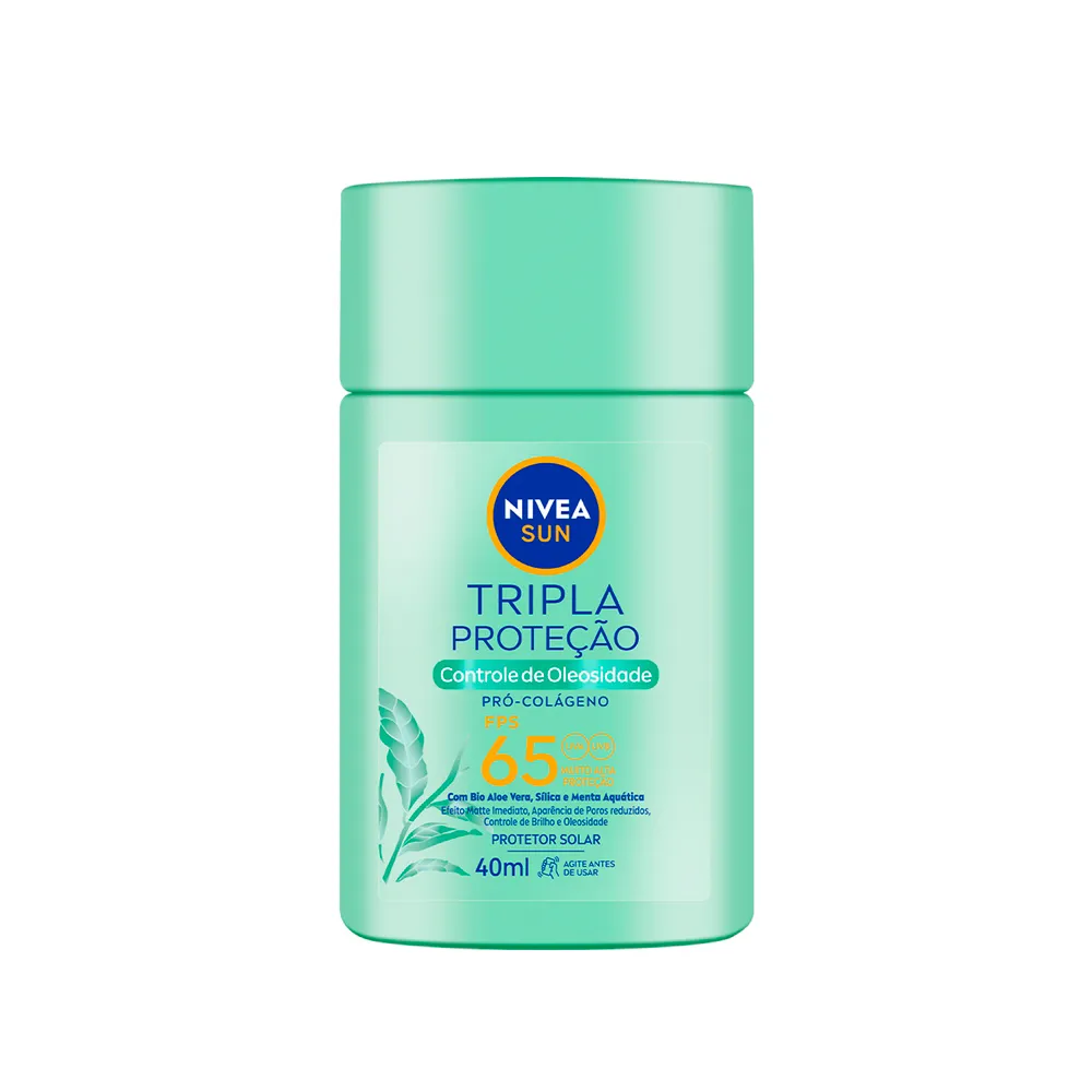 Protetor Solar Facial Nivea Sun Tripla Proteção Fluido Controle de Oleosidade FPS 65 40ml