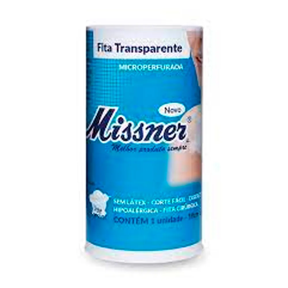 Fita Transparente Missner Hipoalérgica 10cm x 4,5m