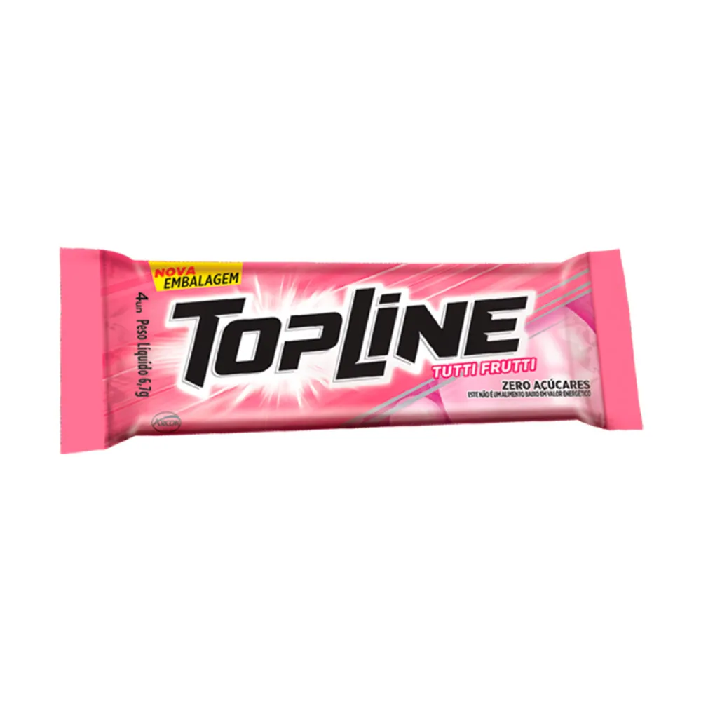 Chiclete TopLine Arcor Sabor Tutti Frutti 6,7g