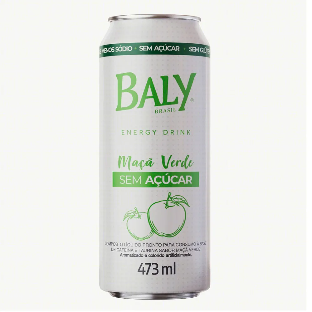 Energético Baly Maçã Verde Zero Açúcar 473ml